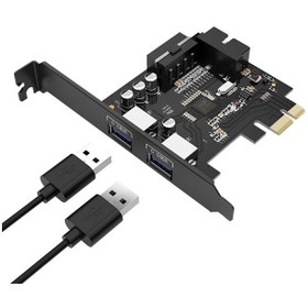 تصویر هاب USB 3.0 دو پورت PCI-E اوریکو مدل PVU3-2O2I-V1 