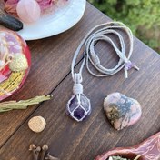 تصویر گردنبند بافت سنگ آمیتیست 