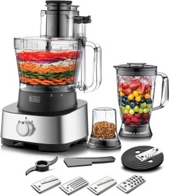 تصویر BLACK+DECKER 600W 1.5L 4in1 Food Processor Blender Jar And Grinder Chopper Shredder Plus 31 Extra Functions For Easy Meal Preparations FX1050-B5 - ارسال 15 الی 20 روز کاری 