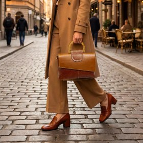 تصویر ست کیف و کفش چرم کد 06 