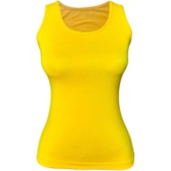 تصویر تاپ زنانه دوک مدل رکابی رنگ زرد 