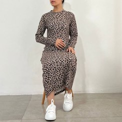 تصویر ماکسی کبریتی زنانه کد 1238 - پلنگی 