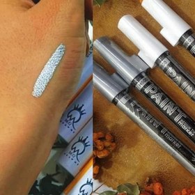 تصویر ماژیک موقت مو هایلایت کردن مو در رنگ های سفید و طلایی و نقره ای 