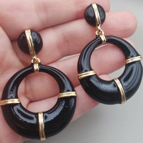 تصویر گوشواره میناکاری مشکی 