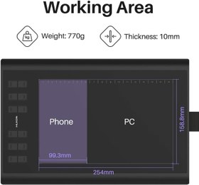 تصویر تبلت طراحی هویون مدل Huion New 1060 Plus - ارسال 15 الی 20 روز کاری 