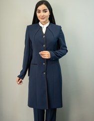 تصویر مانتو تک کرپ یقه گرد تک سایز 