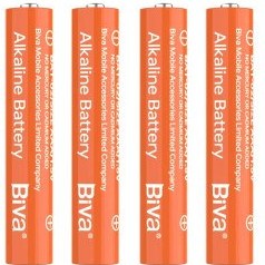 تصویر پک 4 تایی باتری نیم قلمی AAA بیوا مدل BAT02 Biva BAT02 Alkaline Battery