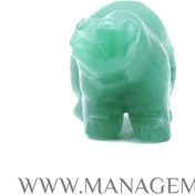 تصویر مجسمه سنگ آونتورین سبز طرح خرس 