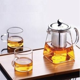 تصویر قوری پیرکس مربعی - 550 میلی لیتر TEA POT Pyrex Kettle