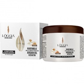 تصویر ماسک مو شیر بدون سولفات و پارابن لوجیا حجم 500 میلی لیتر loggia hair milk mask