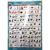 تصویر پوستر سایز A3 جدول حروف الفبای فارسی ضامن آهو 