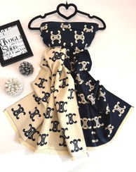 تصویر شال فوتر اورجینال طرح‌بندی سفید سرمه‌ای – سفارشی، درجه یک 