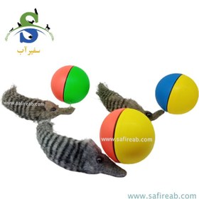 تصویر اسباب بازی توپ تعادلی و متحرک با آویز عروسک برای سگ و گربه چانگ لیر 