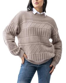 تصویر پلیور زنانه آستین بلند نسکافه ای آر ان اس RNS کد 11232572 