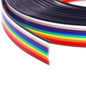 تصویر کابل فلت رنگی 10 رشته AWG28 