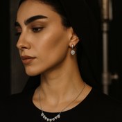 تصویر نیم ست جواهری طرح قلب 