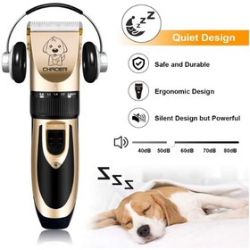 تصویر کیت اصلاح شارژی حیوانات خانگی (سگ و گربه) برند Chaoer بی صدا chaoer new handheld Rechargeable Pet trimmer clipper for cats and dogs with noiseless and ultra quiet design