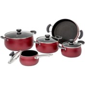 تصویر سرویس پخت و پز 10 پارچه کاج تفلون مدل کلاسیک Kaj Teflon Cookware Set_10 PCS