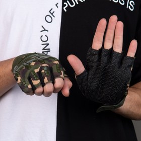 تصویر دستکش ورزشی نیم بند چریک کد 23665 Half strap club gloves