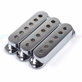 تصویر ست کامل کاور پیکاپ سینگل کویل گیتار الکتریک رنگ سیلور52mm 