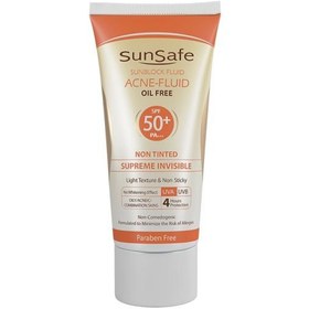 تصویر ضد آفتاب فاقد چربی سان سیف مدل آکنه فلوئید 50+ SPF ا ACNE_FLUID_sunsafe ACNE_FLUID_sunsafe