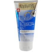تصویر ژل شوینده صورت 8 کاره اولاین Eveline 8 in 1 Active Cleansing Gel + Scrub + Mask Against Imperfections 150ml 