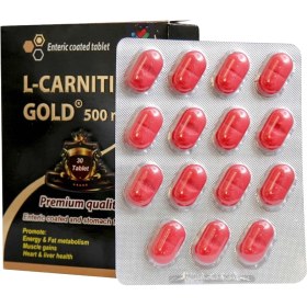 تصویر قرص ال کارنتین 500 میلی گرم گلد شهاب درمان 30 عدد shahab darman l-carnitine 500 mg 30 tab