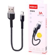 تصویر کابل کوتاه میکرو یو اس بی فست شارژ Hiska LX-1020 3A 20cm HISKA LX-1020 3A 20CM MICRO USB CABLE