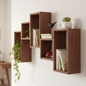 تصویر شلف دیواری چوبی رایا 