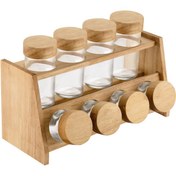 تصویر ست جا ادویه ای ۸ تایی چوبی مدل جینا برند پرارین 