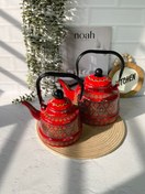 تصویر کتری لعابی وارداتی - ۱لیتر / قرمز 