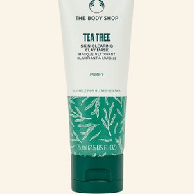 تصویر ماسک خاک رس درخت چای بادی شاپ حجم 100 میل اورجینال Tea Tree Skin Clearing Clay Face Mask The Body Shop 100 ML