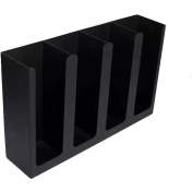 تصویر کاپ هولدر مستطیل ۴ خانه فلزی مشکی Rectangular Cup Holder