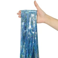 تصویر پرده متالایز آبی کم رنگ 