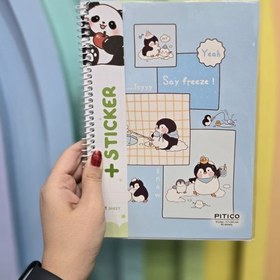 تصویر دفتر زبان ۴ خط استیکردار پیتیکو 