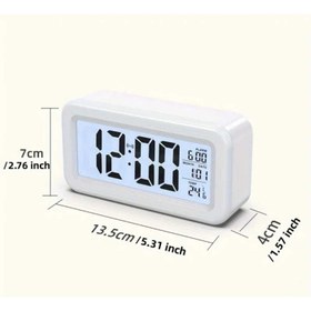 تصویر ساعت دیجیتالی LCD آلارم دار - صورتی LCD digital clock with alarm