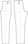 تصویر الگوی آماده سایزبندی شلوار زنانه سایز های ۳۴ تا ۵۲ 