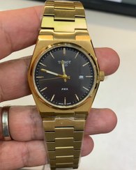 تصویر ساعت مچی تیسوت prx طلایی صفحه مشکی مردانه Tissot