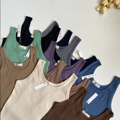 تصویر تاپ یقه گرد پنبه ای رکابی 