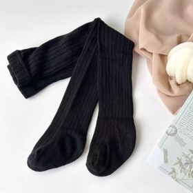 تصویر جوراب شلواری بچگانه کبریتی پاپیون دار سایز ۵۸ سانت 