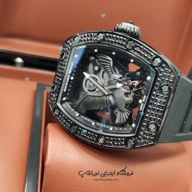 تصویر ساعت ریچارد میل شاهین نگین دار مشکی ساعت مچی ریچارد میل (Richard mille)