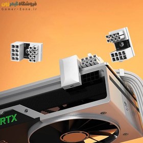 تصویر رابط 180 درجه کابل برق 8 پین کارت گرافیک ایزی مدل EZDIY-FAB GPU PCIe 8Pin U Turn 180 Degrees Power Adapter 