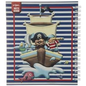 تصویر دفتر یادداشت 100 برگ کلیپس طرح دزدان دریایی 