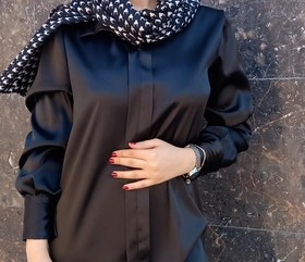 تصویر شومیز ساتن مشکی 