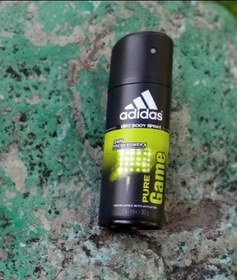 تصویر اسپری دئودورانت مردانه آدیداس مدل Pure Game پیور گیم 150 میل Adidas Spray Deodorant Body Pure Game For Men 150ml