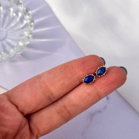 تصویر گوشواره میخی لاجورد 