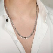 تصویر زنجیر مردانه نقره کارتیر دوبل 