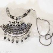 تصویر گردنبند بلند هندی طرح برگ ریز - 193 