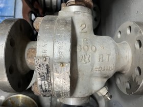 تصویر شیر توپی 2 اینچ کاپر نیکل دو تیکه ریس فیس کلاس 600 TRIM F51 STEM 6351 DISC ARF6D BODY WCB BALL VALVE 2" #600 BODY WCB DISC ARF6D STEM 6351TRIM F51