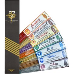 تصویر عود دست ساز هندی هفت چاکرا برند Nada Incense حاوی هفت بسته عود 